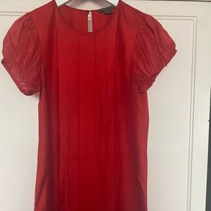 100% Silk Vintage Armani Exchange Red Pleated Tunic / Dress Sz. M